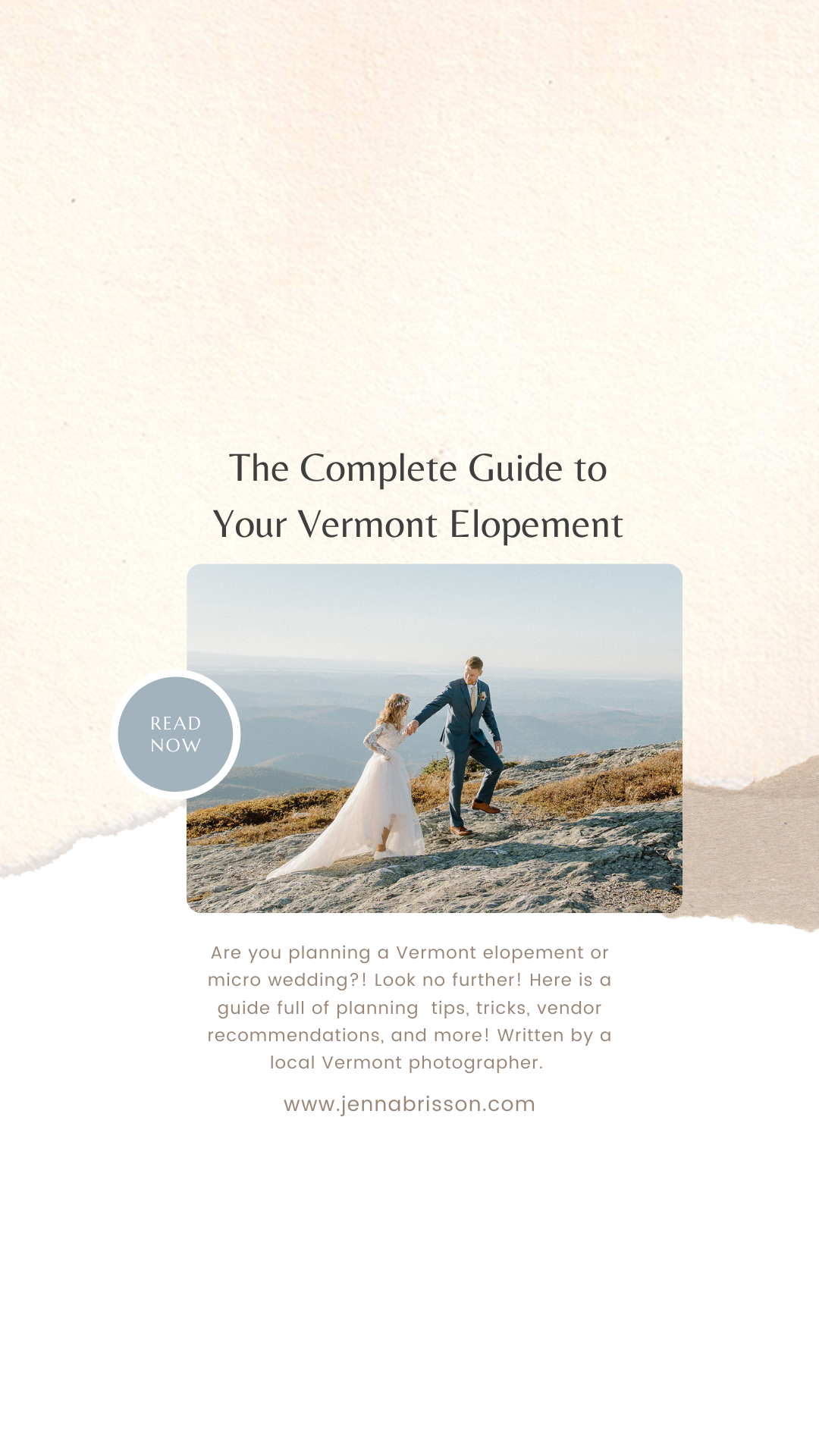 Header Image For Complete Vermont Elopement Guide